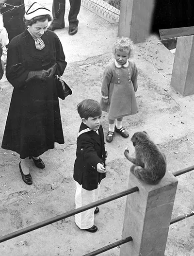 Prince Charles with an ape